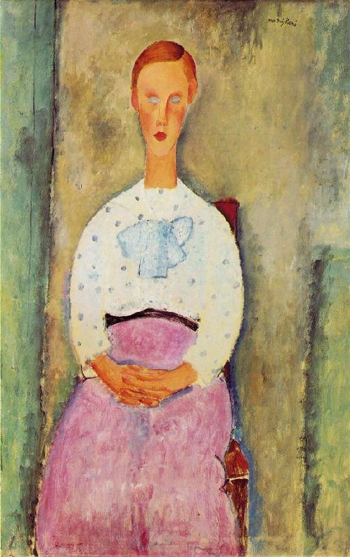Girl With A Polka-Dot Blouse by Amedeo Modigliani