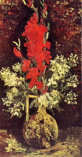 Vase With Gladioli And Carnations by Vincent van Gogh