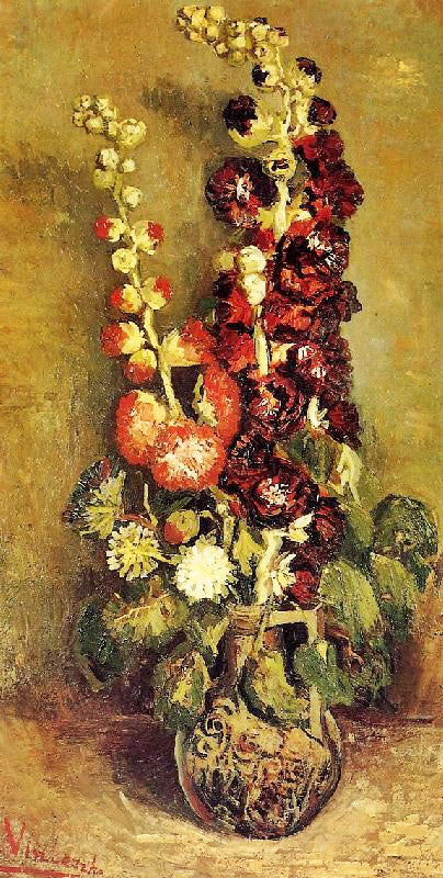 Vase With Holyhocks by Vincent van Gogh