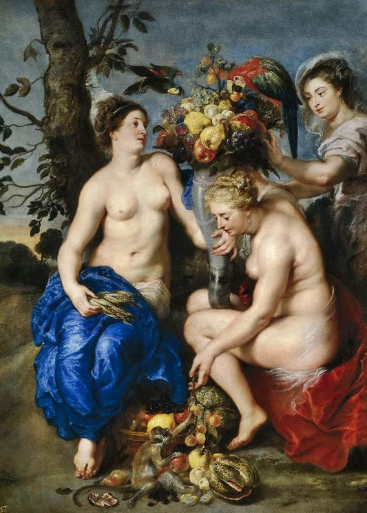 Ceres With Two Nymphs by Peter Paul Rubens