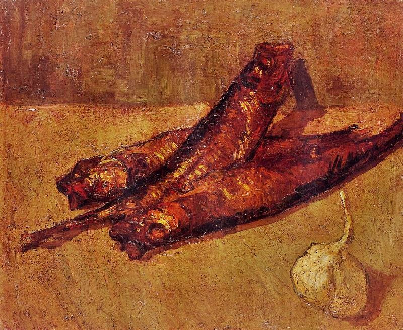 STILL LIFE WITH BLOATERS AND GARLIC