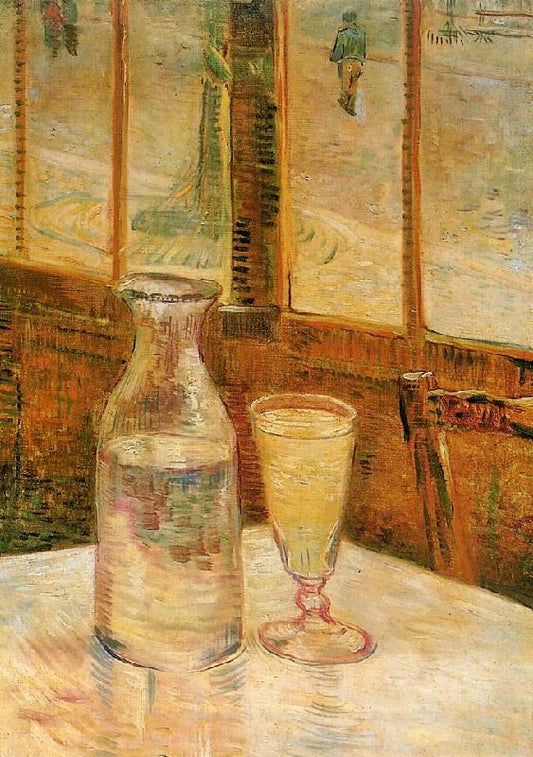 Table Infront Of A Window With Absinthe And A Carafe by Vincent van Gogh
