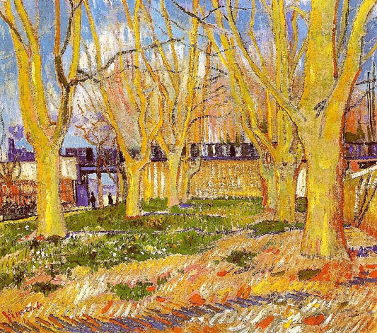 Avenue Of Plane Trees Near Arles Station by Vincent van Gogh