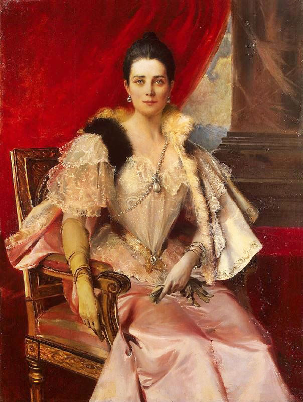 Zinaida Yusupova With The Famous Yusupov Family La Pelegrina Pearl by Francois Flameng