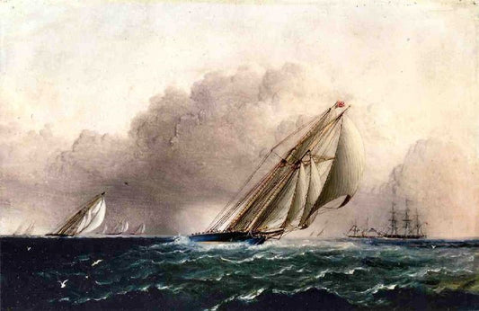N.Y.Y.C. Schooner Yacht ’Estelle’ Running Home by James E. Buttersworth