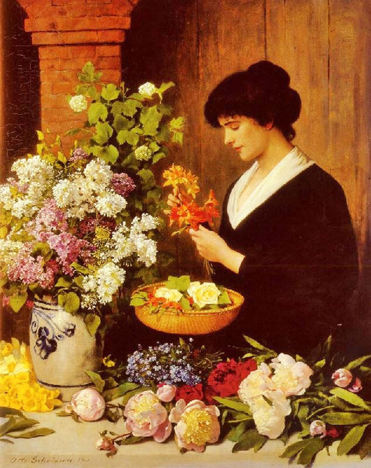 The Flower Arrangement by Otto Scholderer