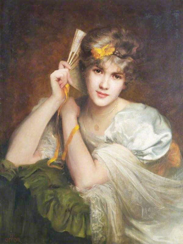 PORTRAIT OF A WOMAN WITH A FAN