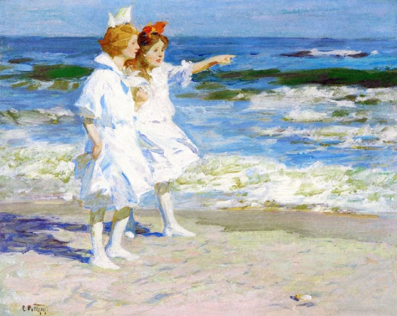 Girls On The Beach by Edward Potthast