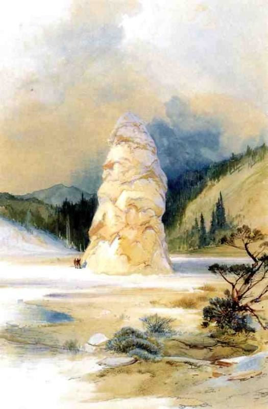 The Hot Springs Of Gardiners River, Extinct Geyser Crater by Thomas Moran