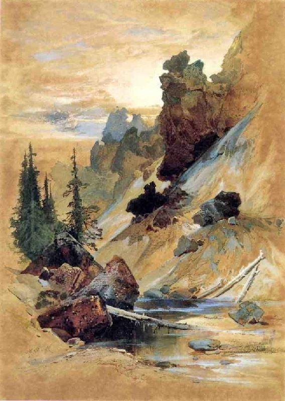 The Devils Den On Cascade Creek by Thomas Moran