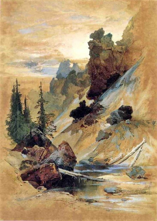 The Devils Den On Cascade Creek by Thomas Moran