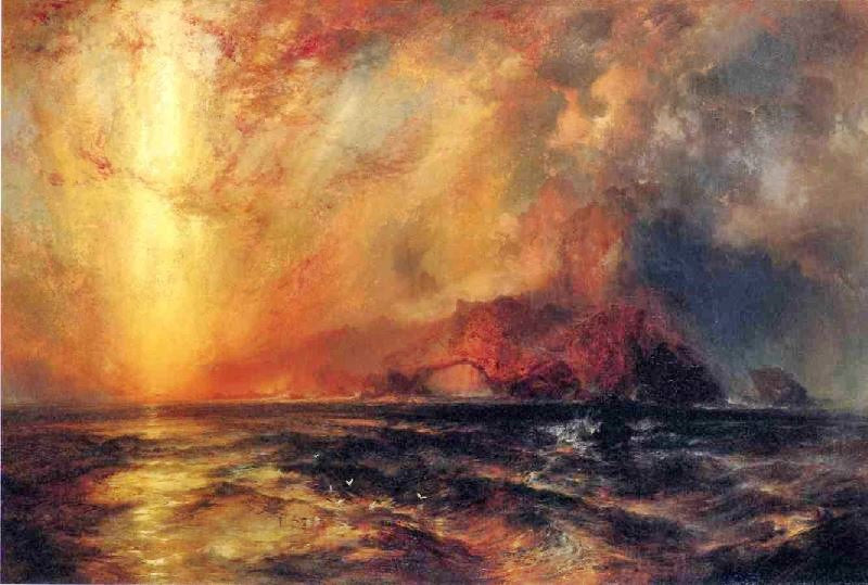 Fiercely The Red Sun Descending, Burned His Way Across The Heavens by Thomas Moran