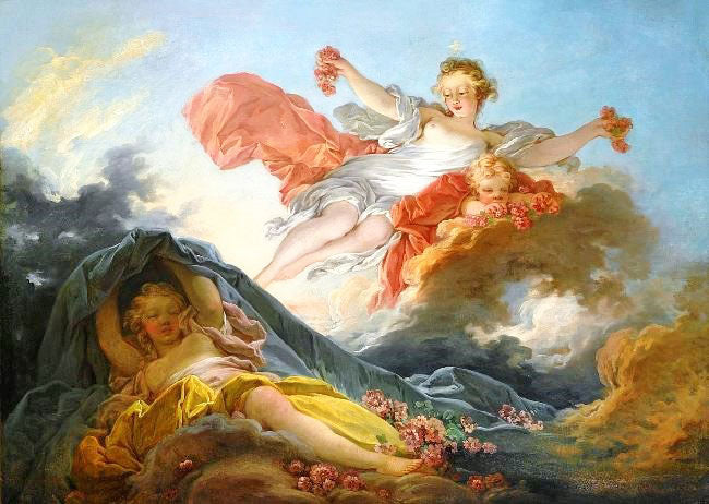The Goddess Aurora Triumphing Over Night by Jean-Honore Fragonard