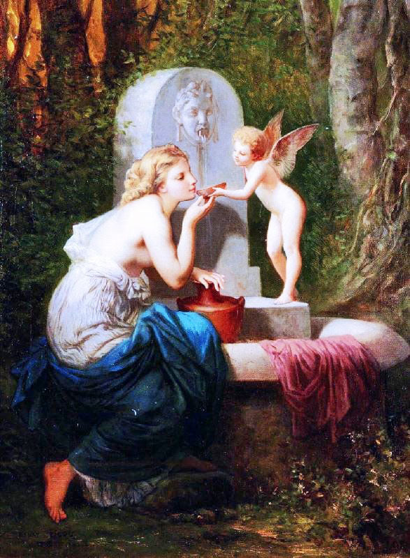 At The Fountain by Henri Pierre Picou