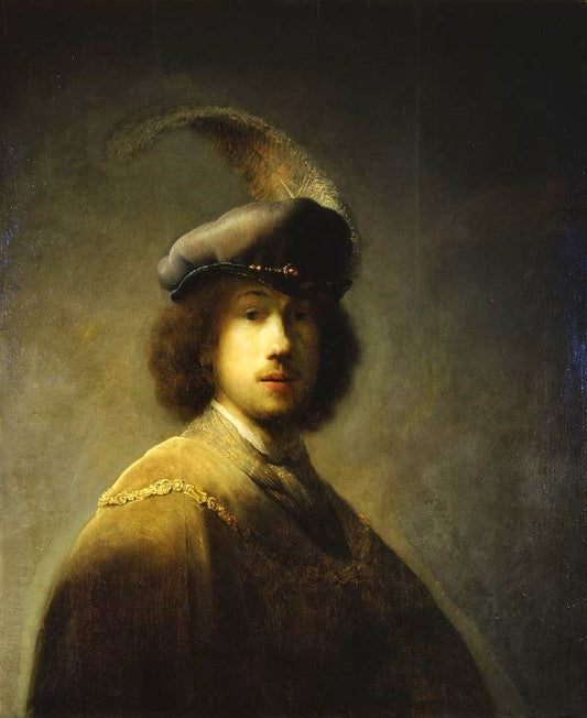Self-Portrait With Plumed Beret by Rembrandt van Rijn