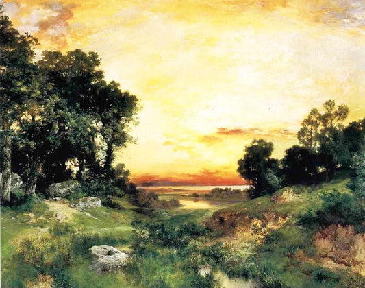 Sunset, Long Island Sound by Thomas Moran