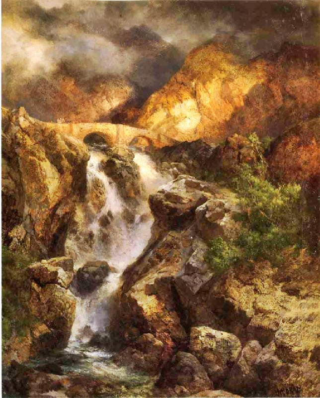 Cascading Water by Thomas Moran