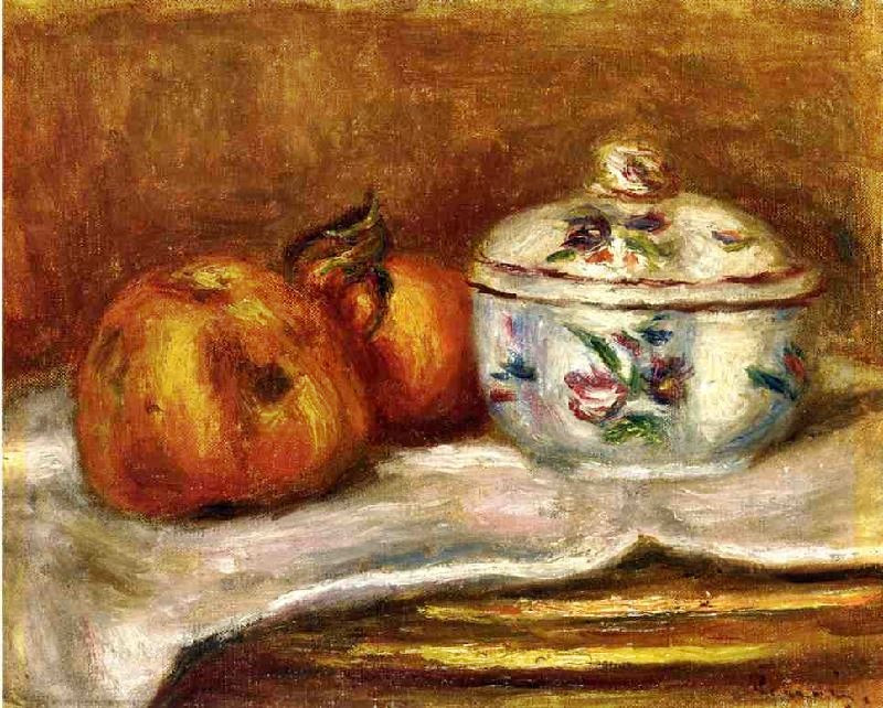 Sugar Bowl, Apple And Orange by Pierre Auguste Renoir