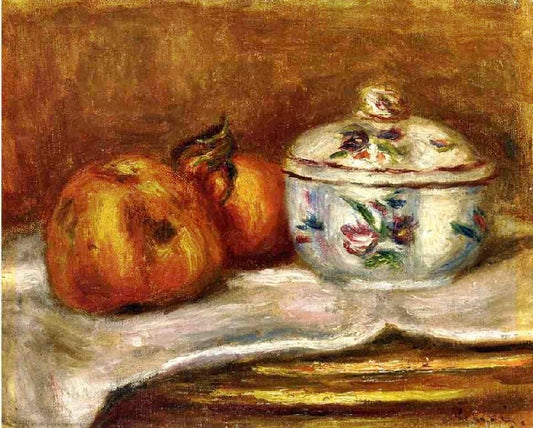Sugar Bowl, Apple And Orange by Pierre Auguste Renoir