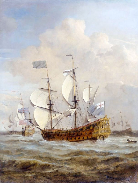 The ’St Andrew’ At Sea In A Moderate Breeze by Willem van de Velde