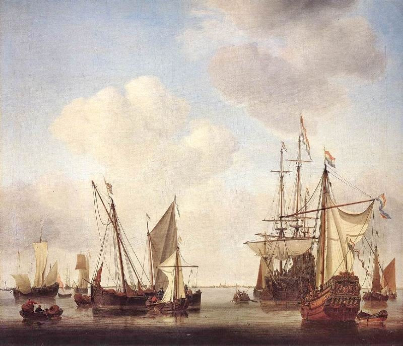 Warships At Amsterdam by Willem van de Velde
