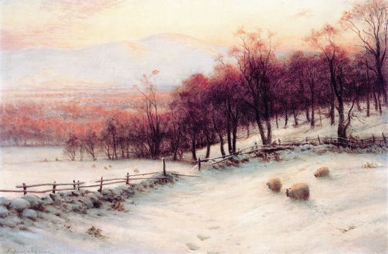 O’Er Snow Clad Pastures, When The Sky Grew Red by Joseph Farquharson