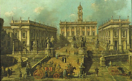 View Of Rome The Piazza Del Campidoglio And The Cordonata by Canaletto