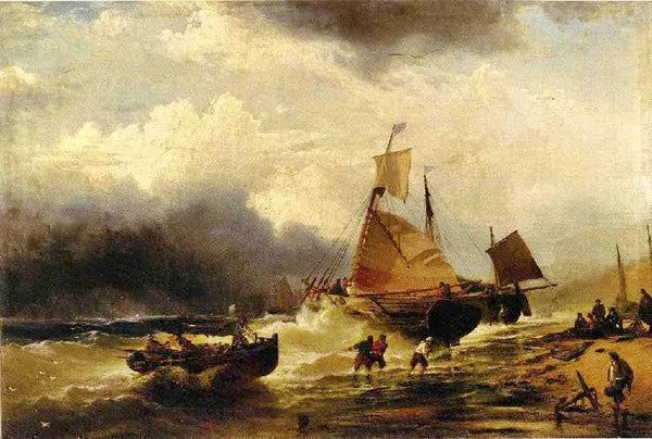 On The Beach At Digby by Edward Moran