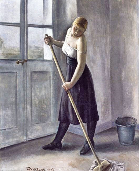 Girl At Work by François-Emile Barraud