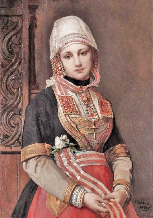 A Young Girl In Folk Costume by Jean-François Portaels