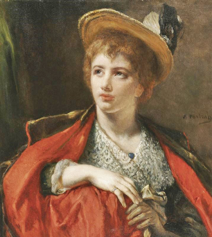 Woman In A Hat by Jean-François Portaels
