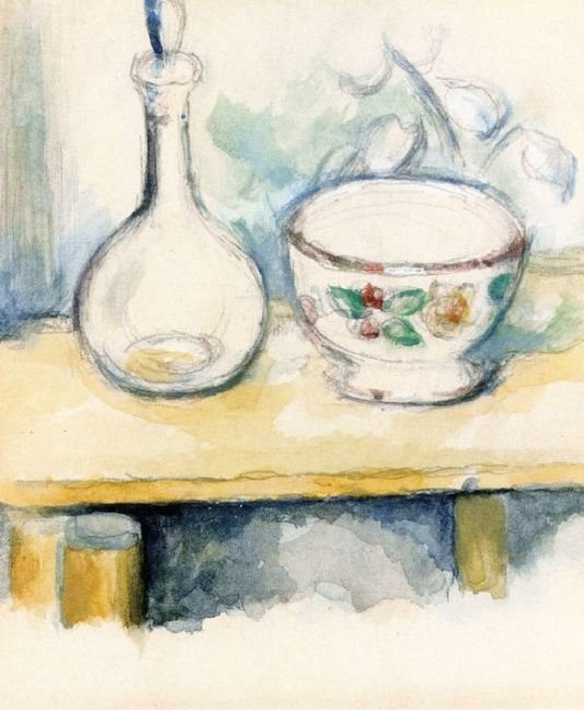 Carafe And Bowl by Paul Cézanne