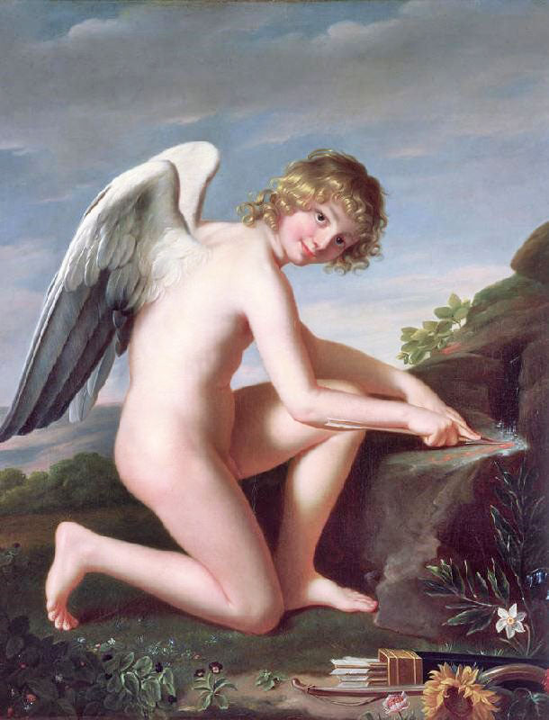 Cupid Sharpening His Arrows by Robert Lefevre