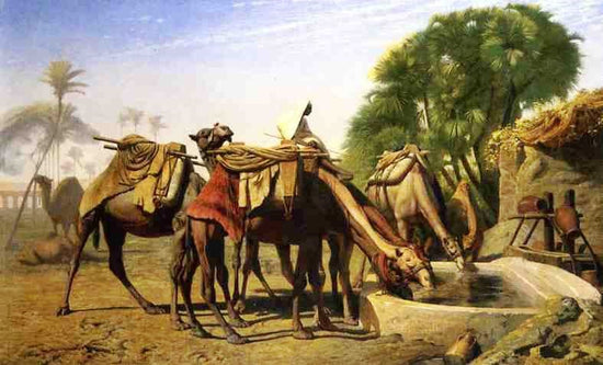 Camels At A Watering Trough by Jean-Léon Gérôme