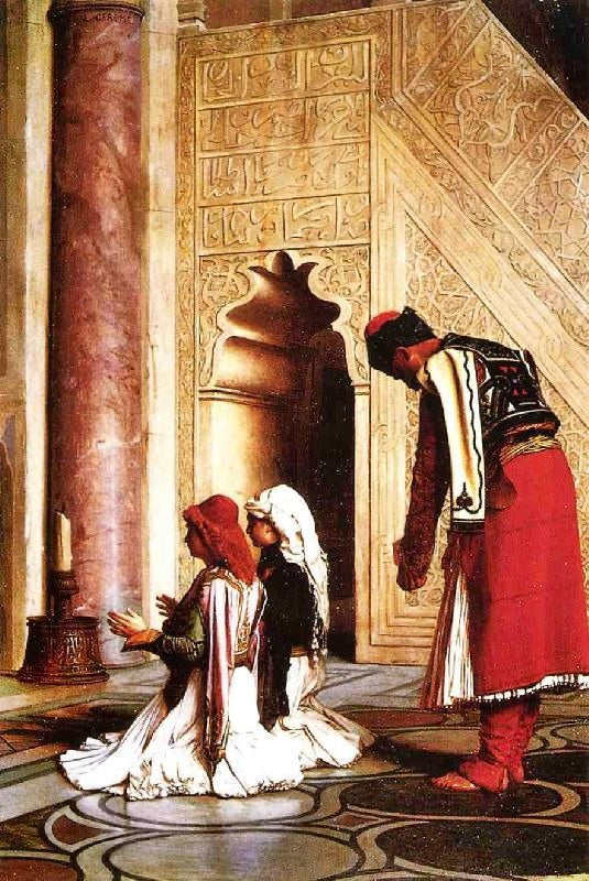 YOUNG GREEKS IN A MOSQUE