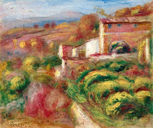 Landscape With Houses In Cagnes by Pierre Auguste Renoir