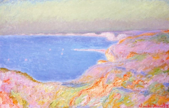 On The Cliffs Near Dieppe, Sunset by Claude Oscar Monet