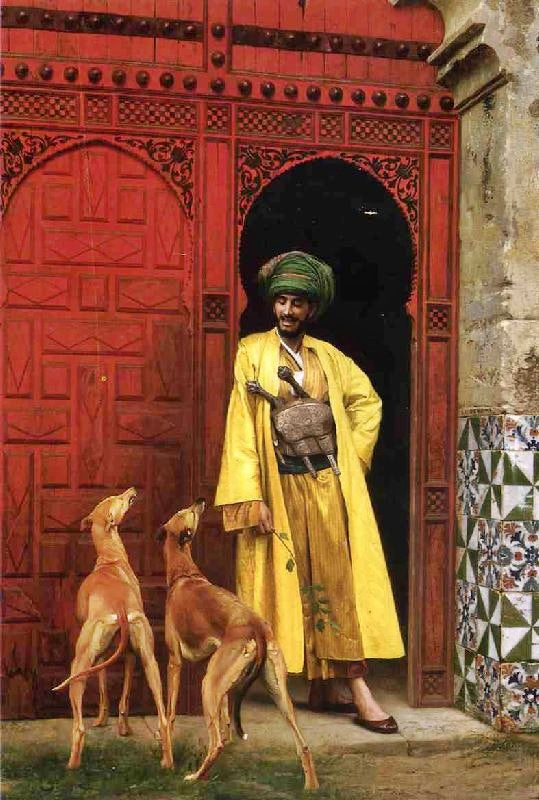 An Arab And His Dogs by Jean-Léon Gérôme