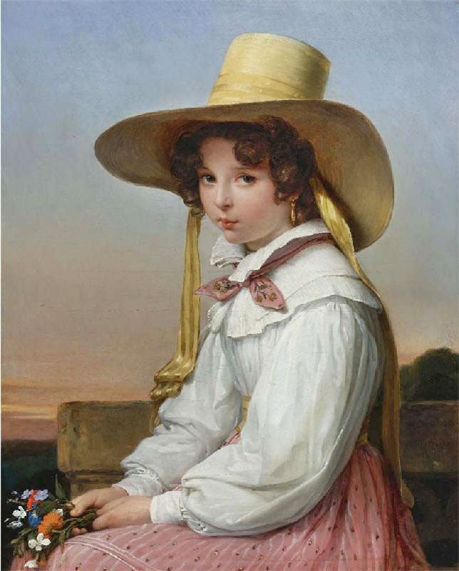 Portrait Of Nency Destouches by Auguste Jean Baptiste Vinchon