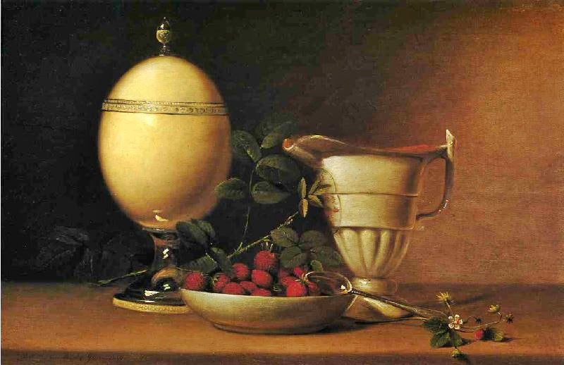 Still Life With Strawberries And Ostrich Egg Cup by Raphaelle Peale