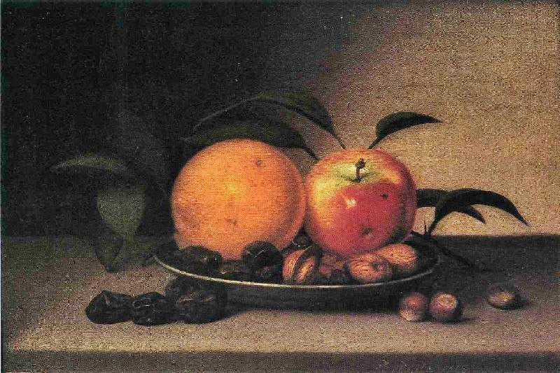 Fruits And Nuts In A Dish by Raphaelle Peale