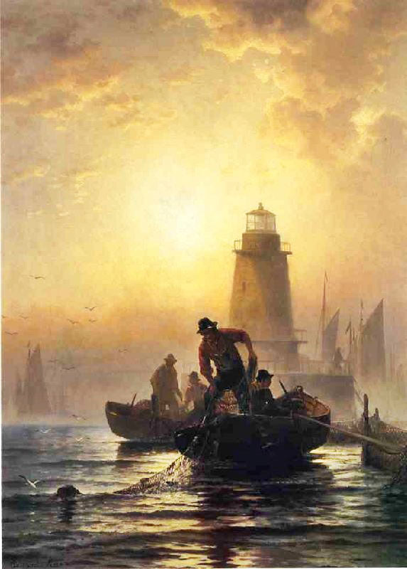 Fish Pond, Orient Bay, Long Island by Edward Moran