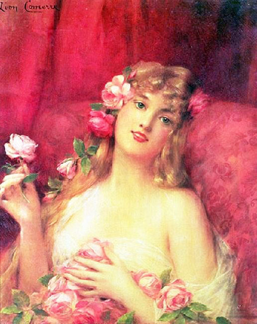 Woman With A Rose by Léon-François Comerre