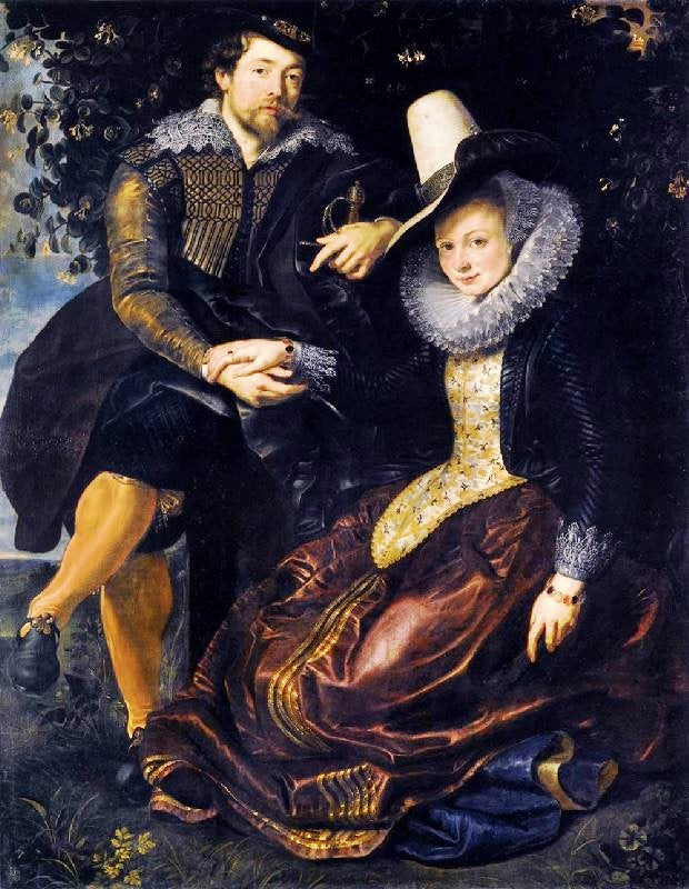 The Artist And His First Wife, Isabella Brant, In The Honeysuckle Bower by Peter Paul Rubens