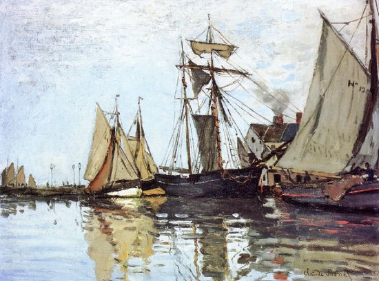 Boats In The Port Of Honfleur by Claude Oscar Monet