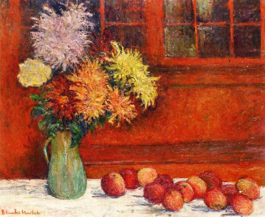 Still Life With Asters, Pitcher And Apples by Blanche Hoschedé-Monet