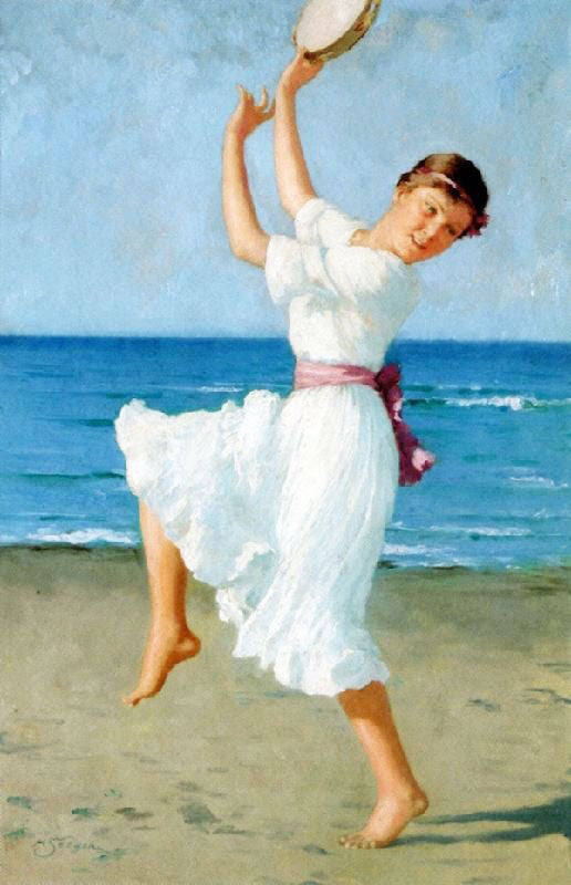 Girl On The Beach by Hermann Seeger