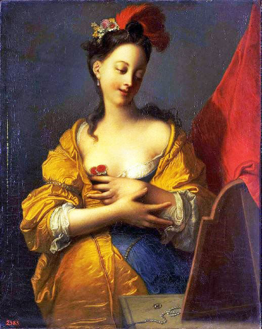 YOUNG WOMAN IN FRONT OF A MIRROR
