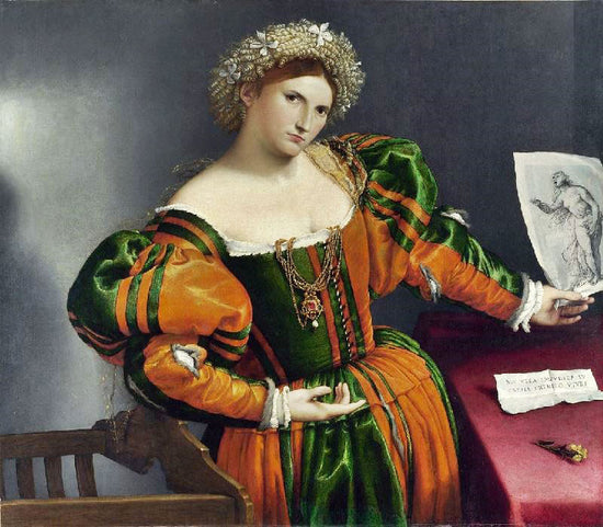 Venetian Woman In The Guise Of Lucretia by Lorenzo Lotto