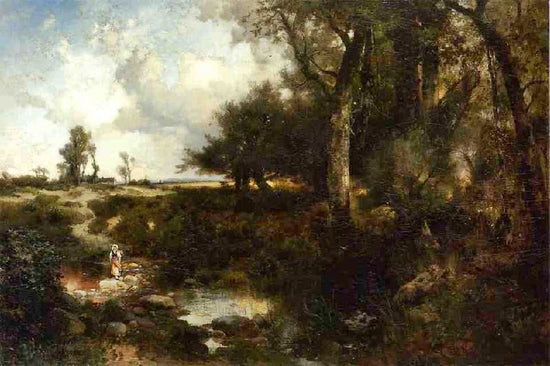 Crossing The Brook Near Plainfield, New Jersey by Thomas Moran